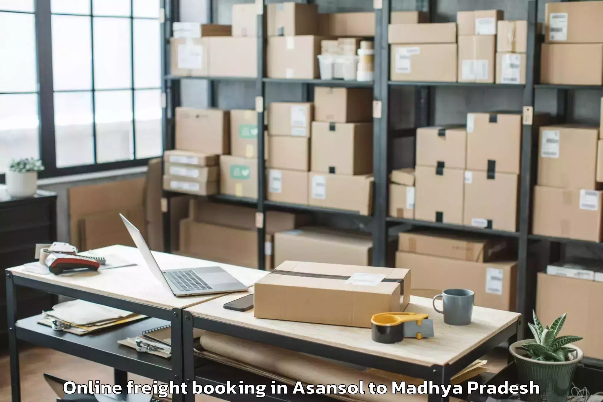 Top Asansol to Jiwaji University Gwalior Online Freight Booking Available